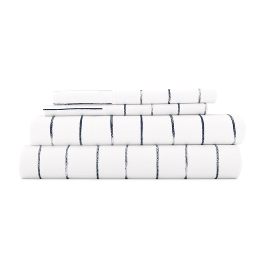 Distressed Field Stripe Pattern 4-Piece Sheet Set (Sale) - Linens And Hutch