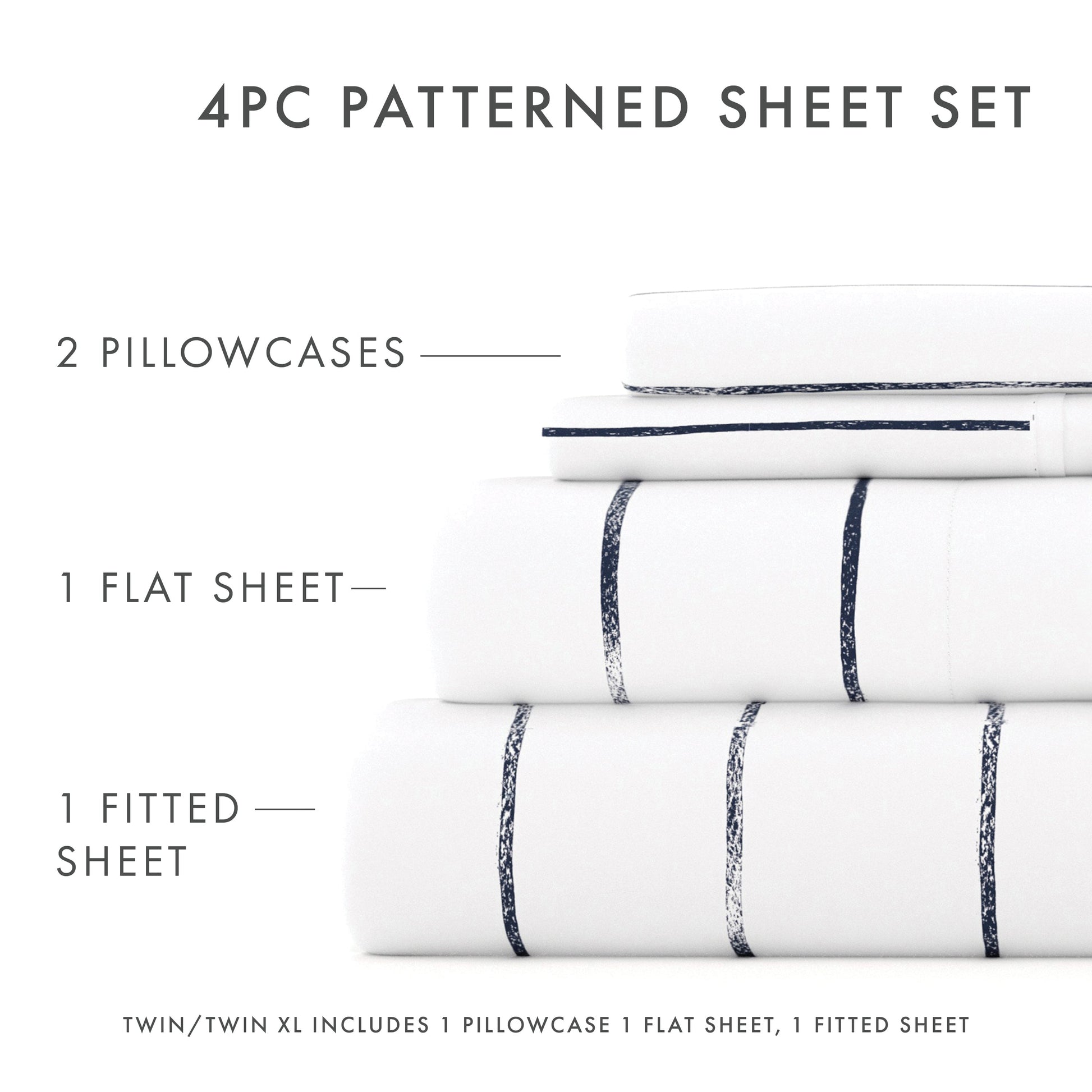 Distressed Field Stripe Pattern 4-Piece Sheet Set (Sale) - Linens And Hutch