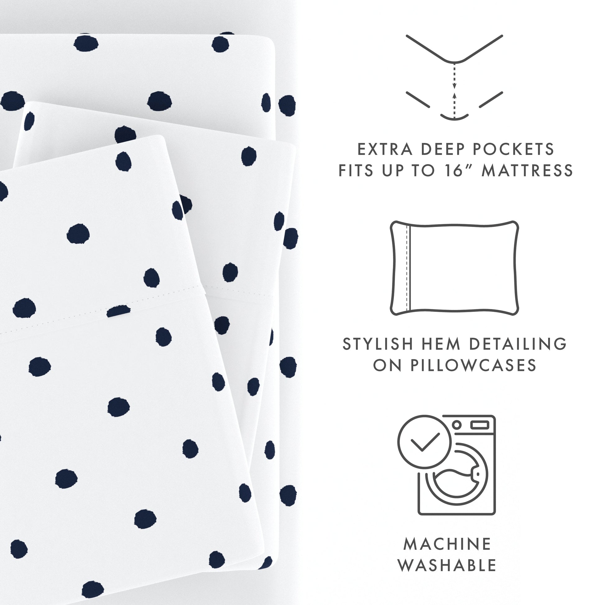 Dots Pattern 4-Piece Sheet Set (Sale) - Linens And Hutch