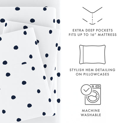 Dots Pattern 4-Piece Sheet Set (Sale) - Linens And Hutch