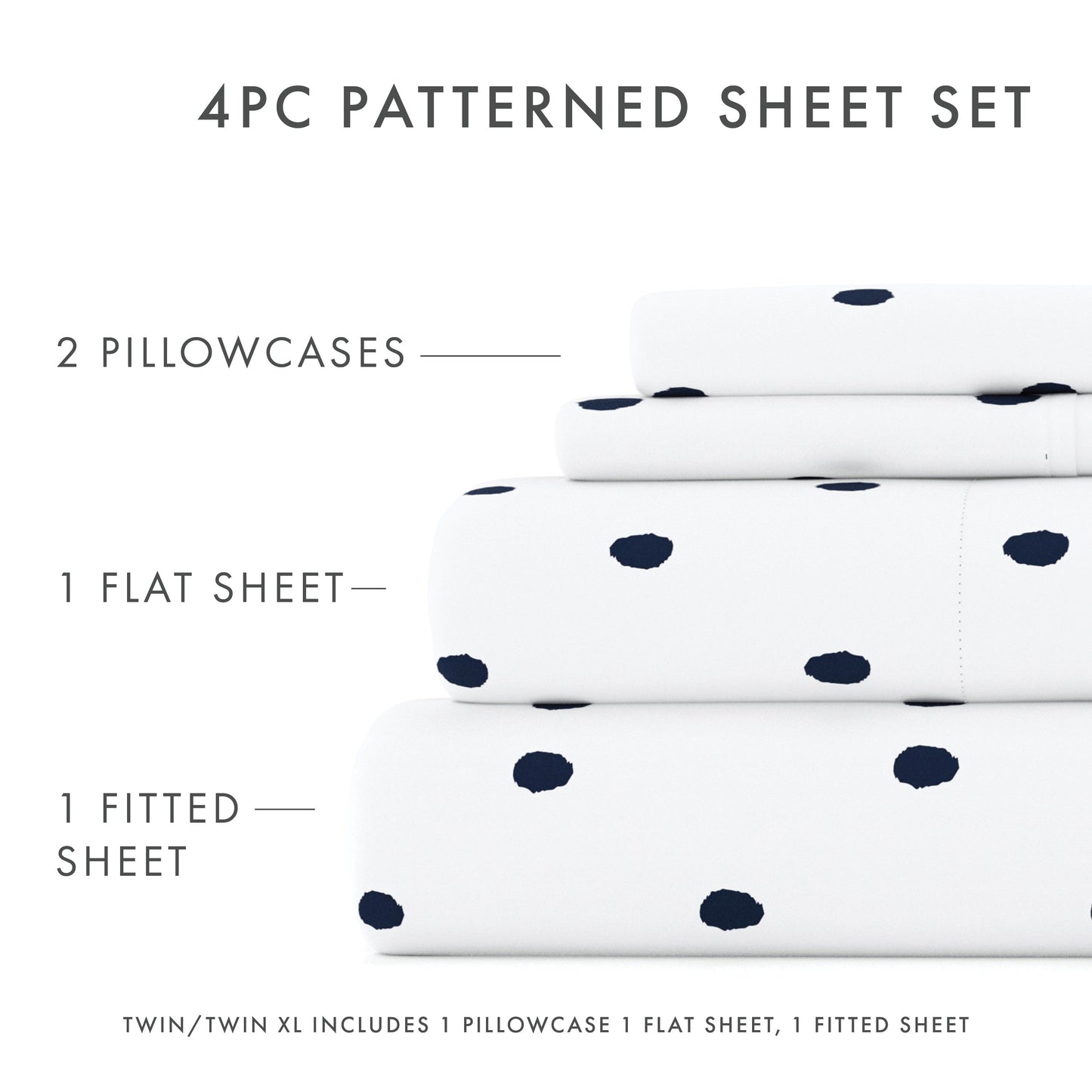 Dots Pattern 4-Piece Sheet Set (Sale) - Linens And Hutch