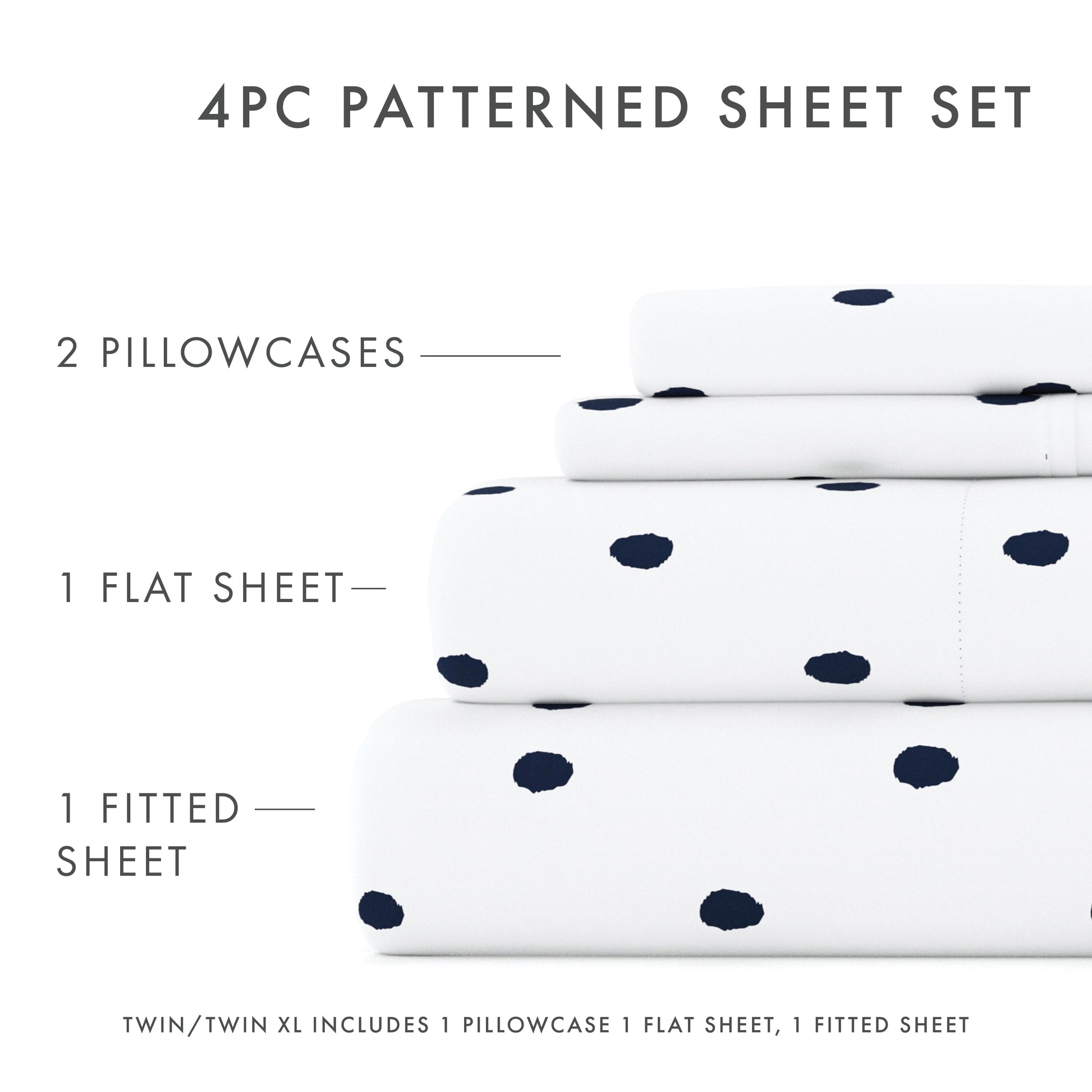 Dots Pattern 4-Piece Sheet Set (Sale) - Linens And Hutch