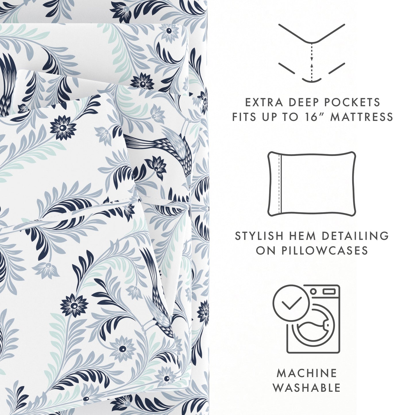 Garden Estate Pattern 4-Piece Sheet Set (Sale) - Linens And Hutch