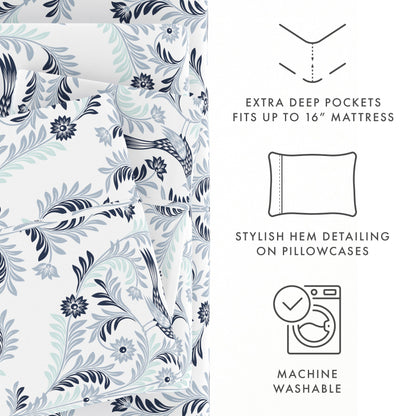 Garden Estate Pattern 4-Piece Sheet Set (Sale) - Linens And Hutch
