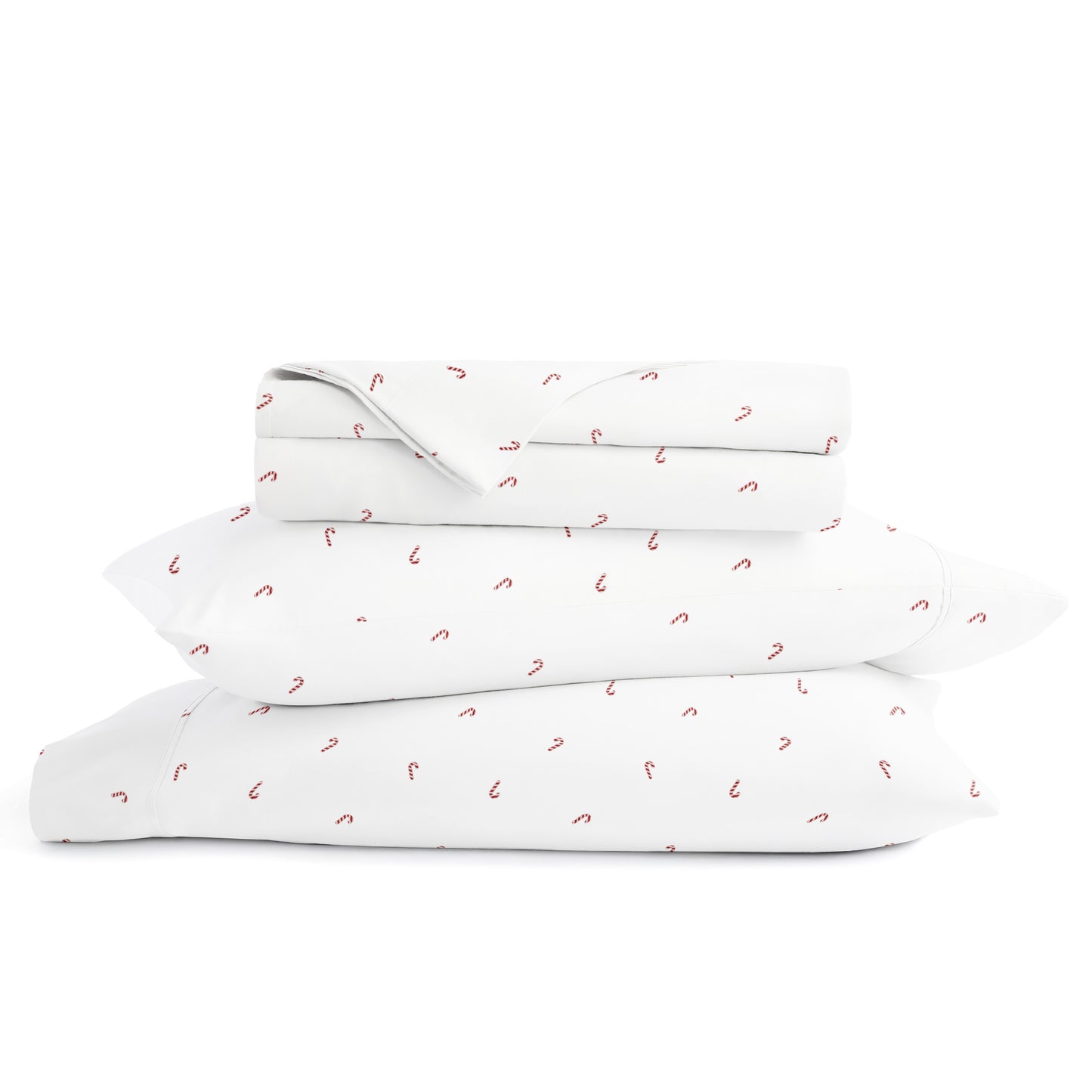 Candy Cane Patterned 4-Piece Sheet Set