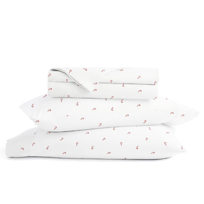 Candy Cane Patterned 4-Piece Sheet Set