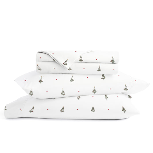 1 Christmas Tree Patterned 4-Piece Sheet Set