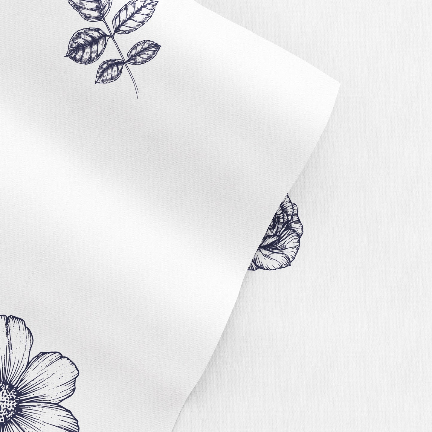 Indigo Flowers Pattern 4-Piece Sheet Set (Sale) - Linens And Hutch