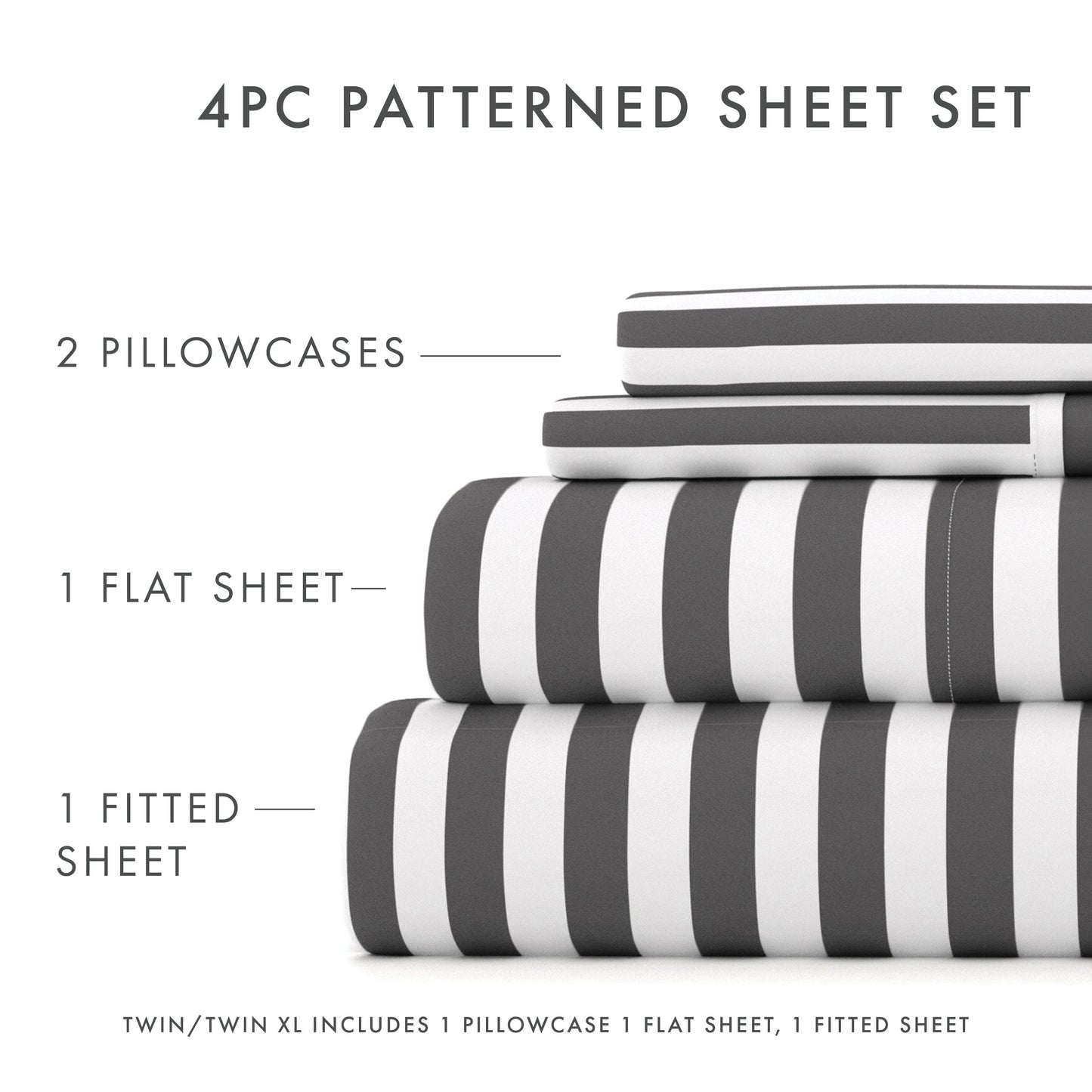 Ribbon Pattern 4-Piece Sheet Set (Sale) - Linens And Hutch