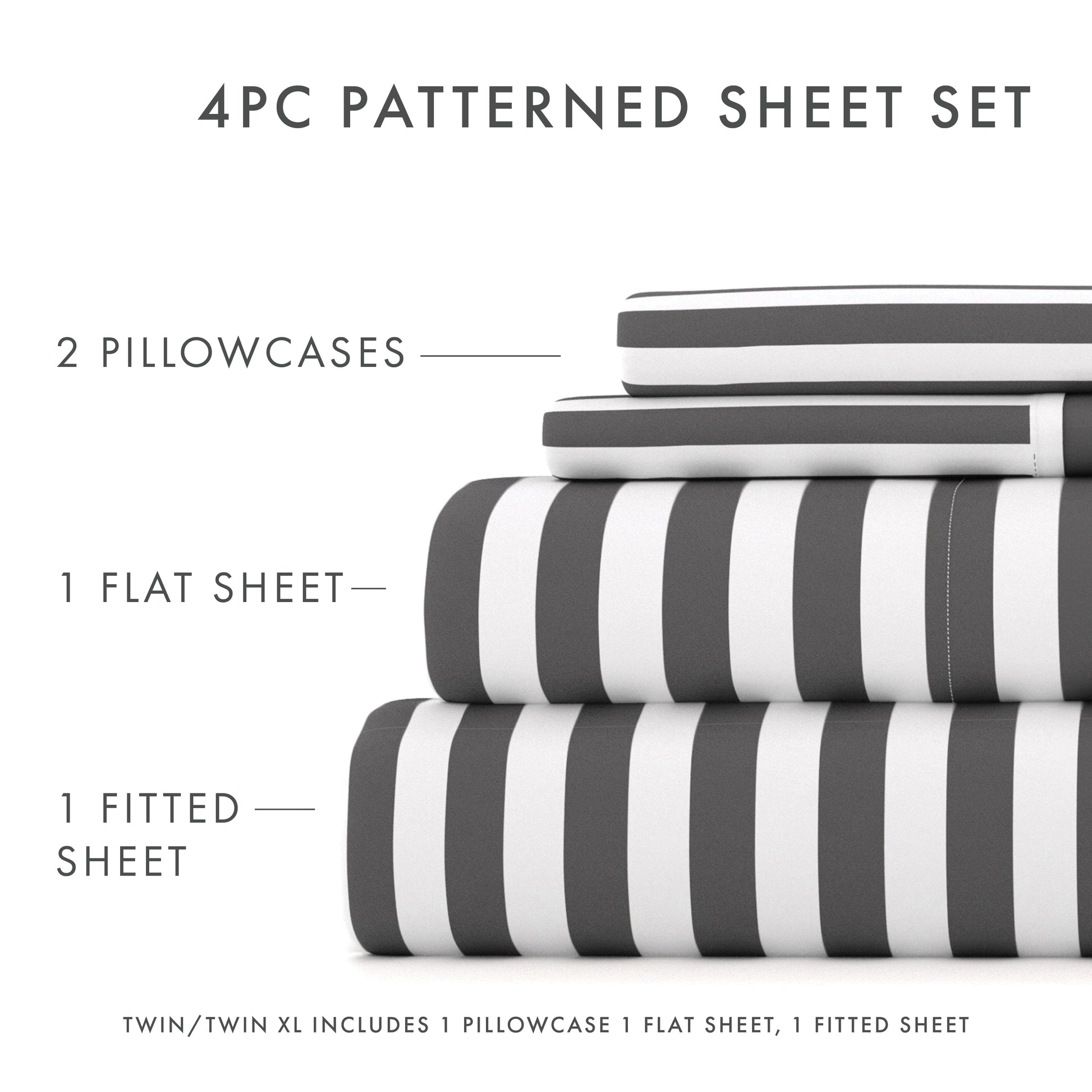Ribbon Pattern 4-Piece Sheet Set (Sale) - Linens And Hutch