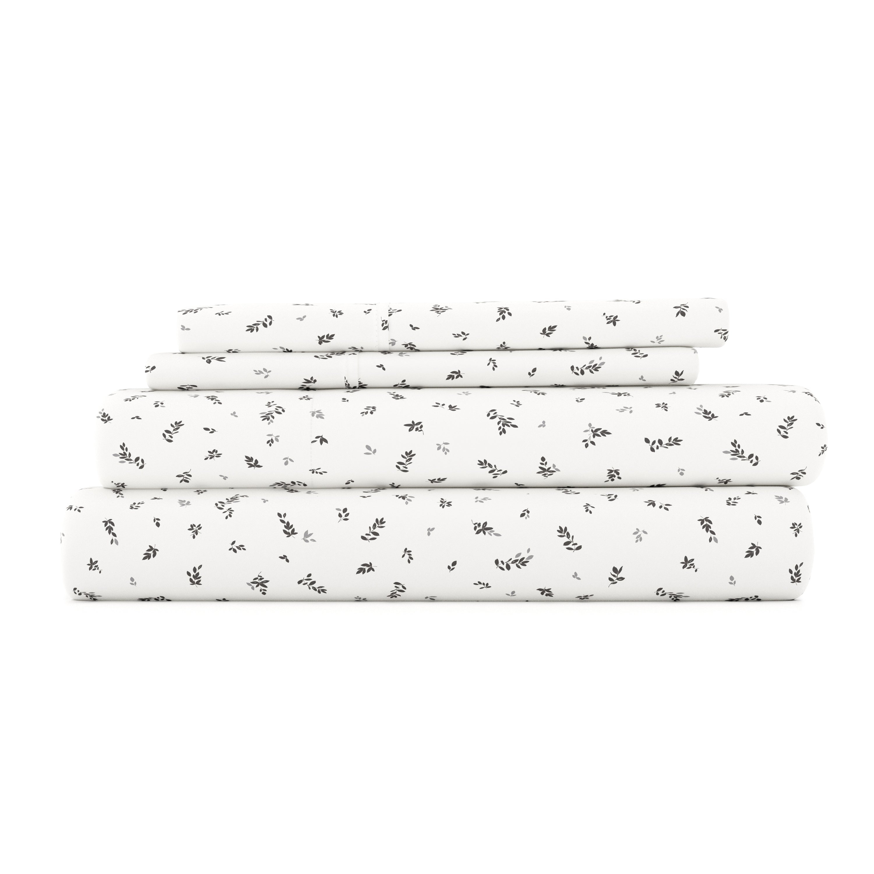 Spotted Leaves Pattern 4-Piece Sheet Set (Sale) - Thumbnail 3