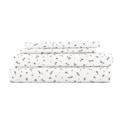 Spotted Leaves Pattern 4-Piece Sheet Set (Sale) - Linens And Hutch