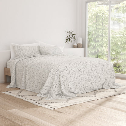 Spotted Leaves Pattern 4-Piece Sheet Set (Sale) - Linens And Hutch