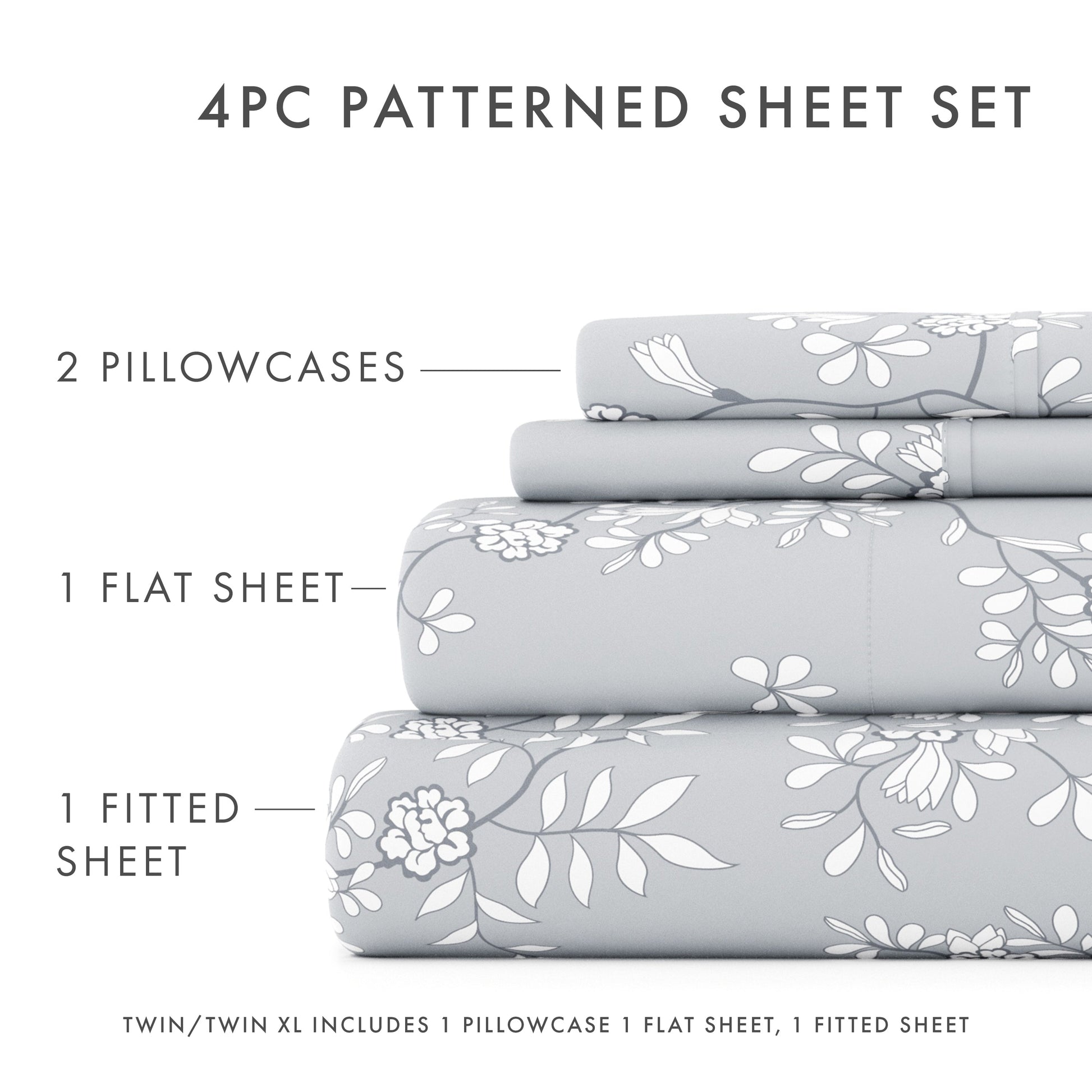 Trellis Vine Pattern 4-Piece Sheet Set (Sale) - Linens And Hutch