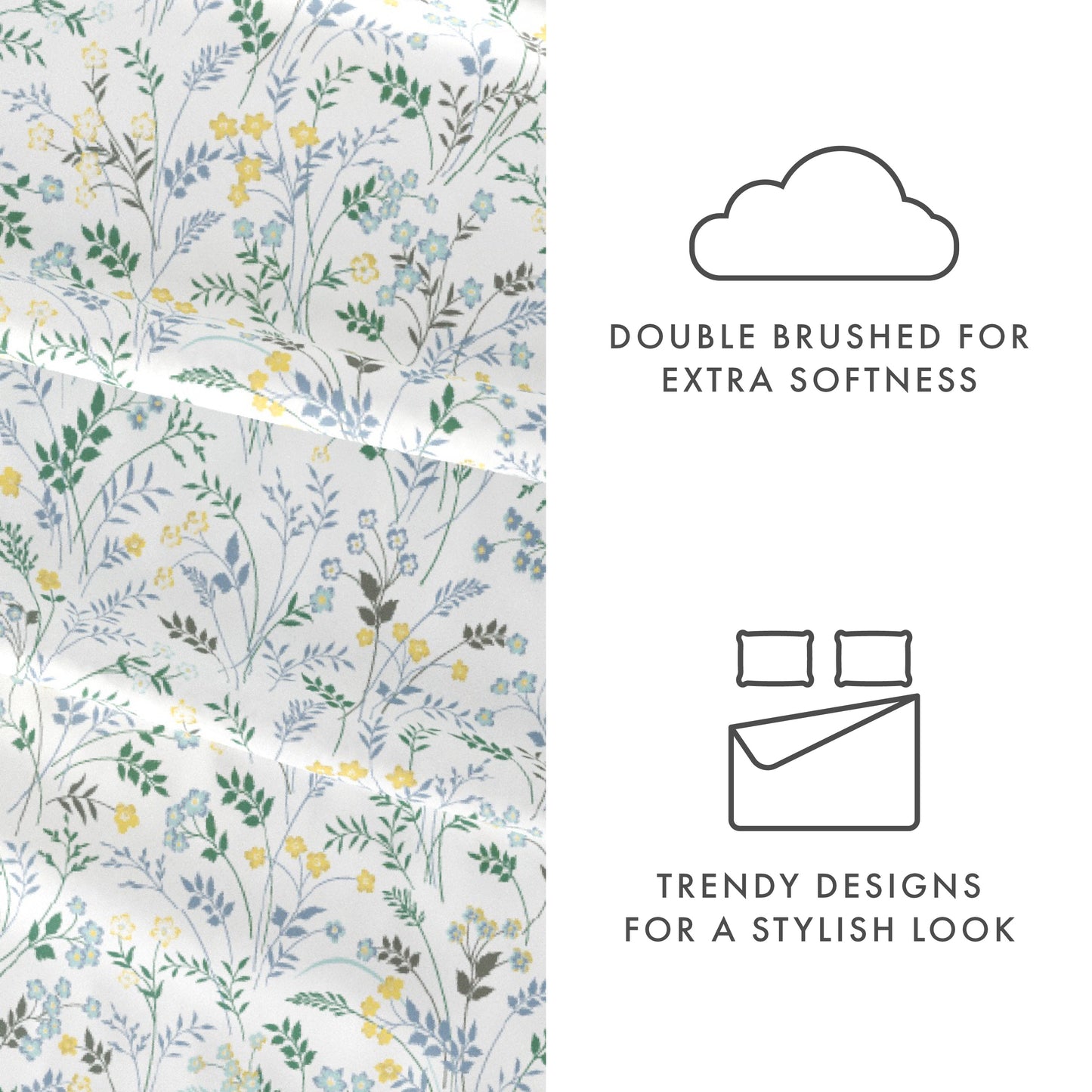 Wildflower Pattern 4-Piece Sheet Set (Sale) - Linens And Hutch