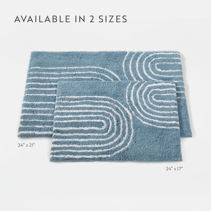 100% Cotton Linear Geo Patterned Bath Mat