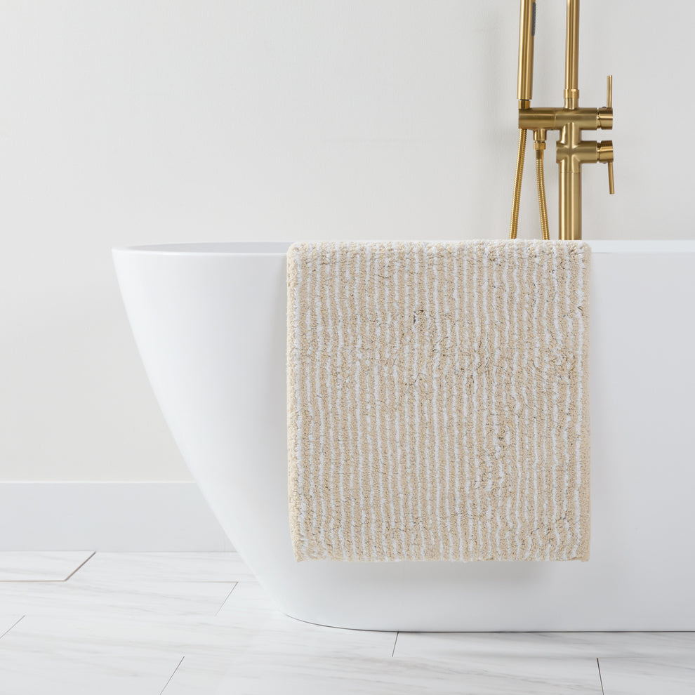 100% Cotton Pinstriped Patterned Bath Mat | Linens & Hutch – Linens And ...