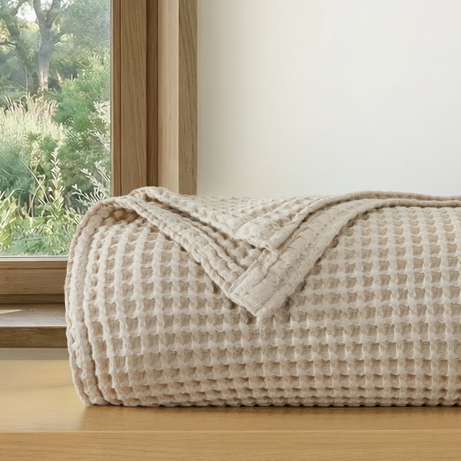 100% Cotton Waffle Weave Bed Blanket