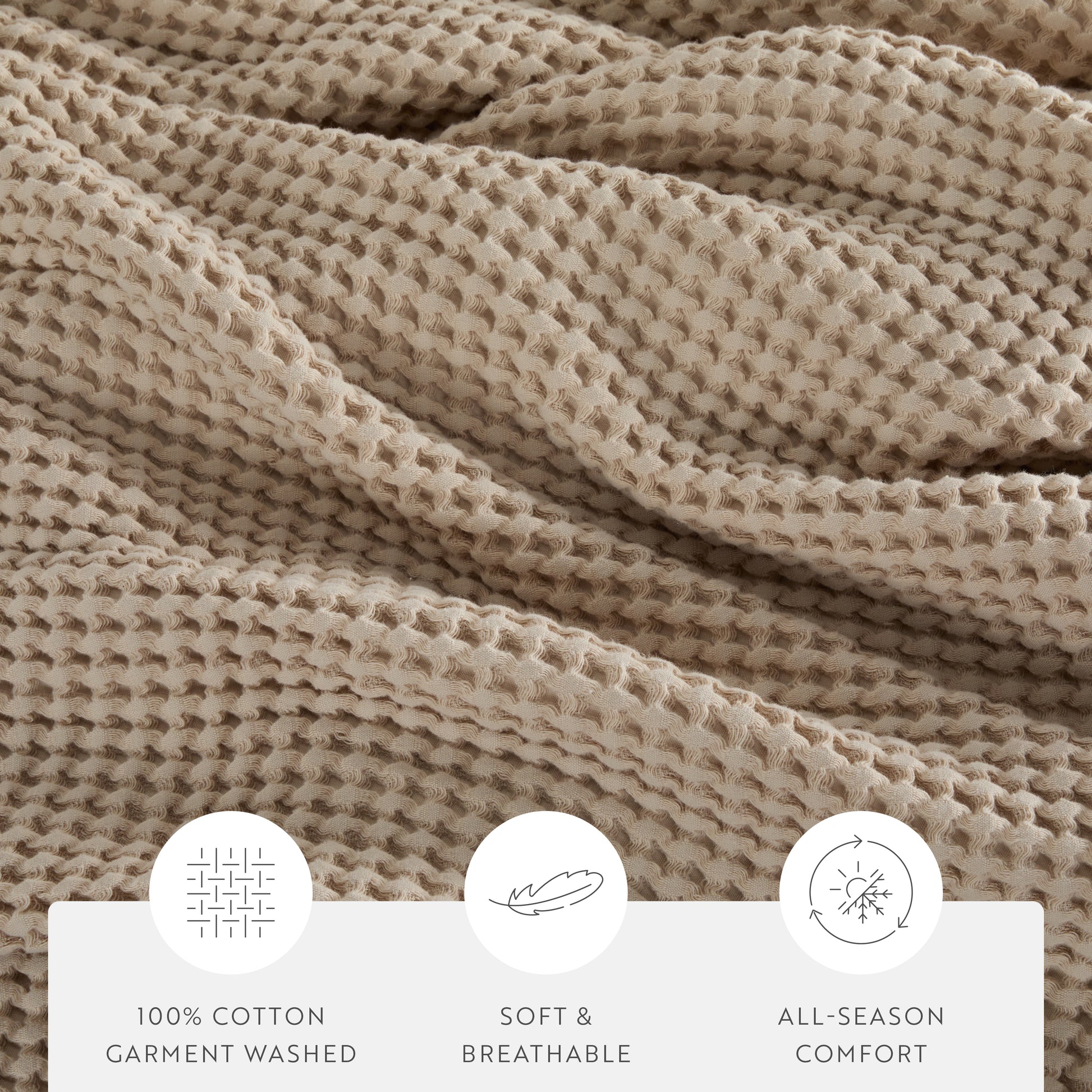 100% Cotton Waffle Weave Bed Blanket