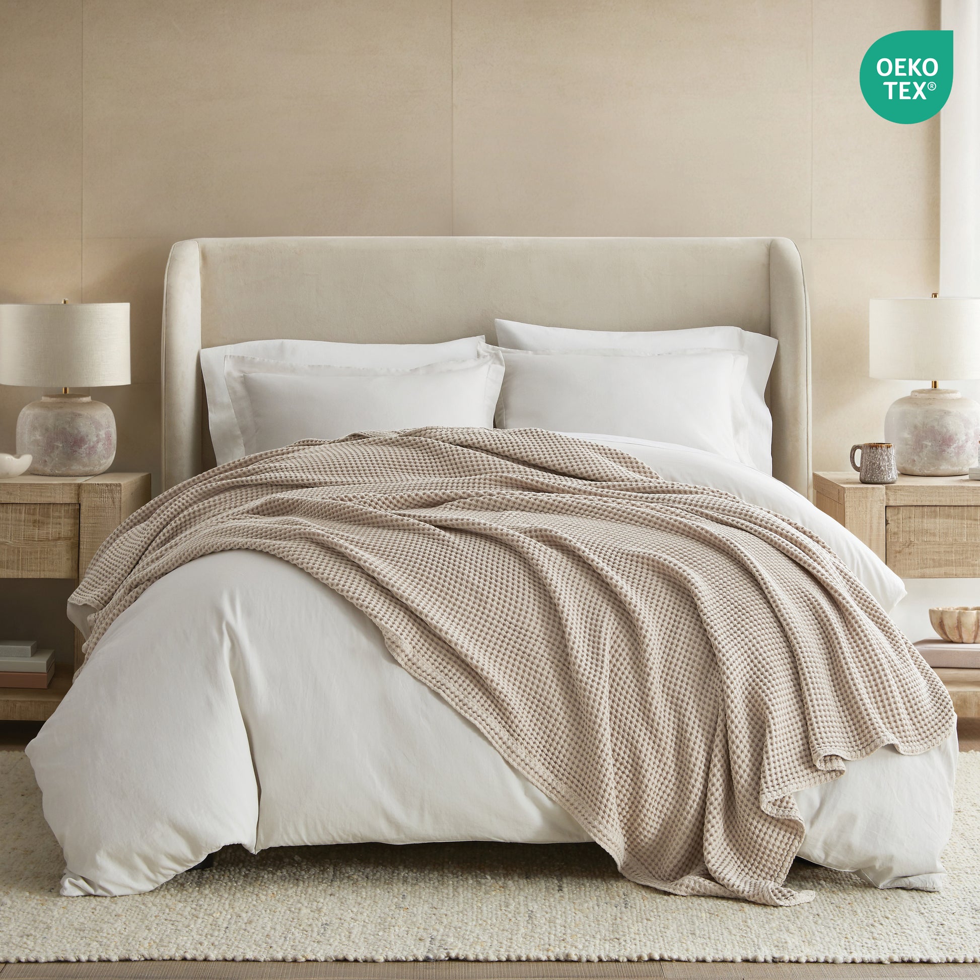 100% Cotton Waffle Weave Bed Blanket