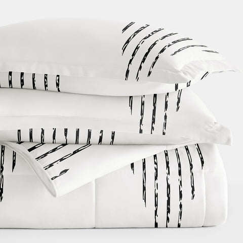 Diamond Stripe Down-Alternative Comforter Set