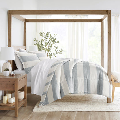 Distressed Stripe Reversible Down-Alternative Comforter Set (Sale) - Linens And Hutch