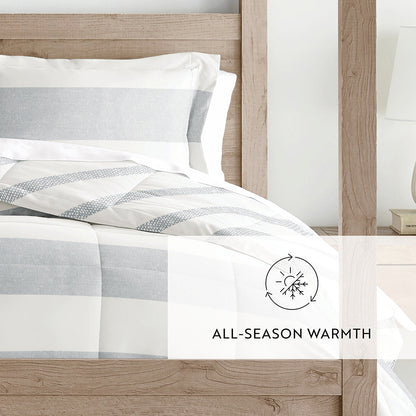 Distressed Stripe Reversible Down-Alternative Comforter Set (Sale) - Linens And Hutch