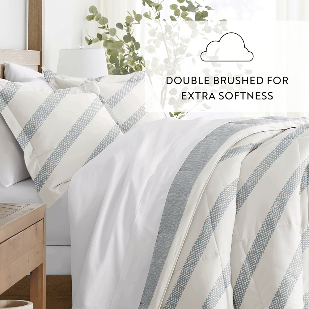 Distressed Stripe Reversible Down-Alternative Comforter Set (Sale) - Linens And Hutch