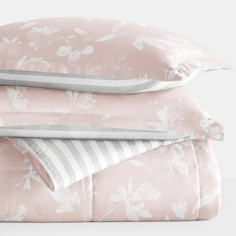 Pressed Flowers Reversible Down-Alternative Comforter Set