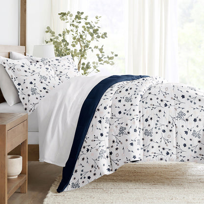 Forget Me Not Reversible Down-Alternative Comforter Set (Sale) - Linens And Hutch