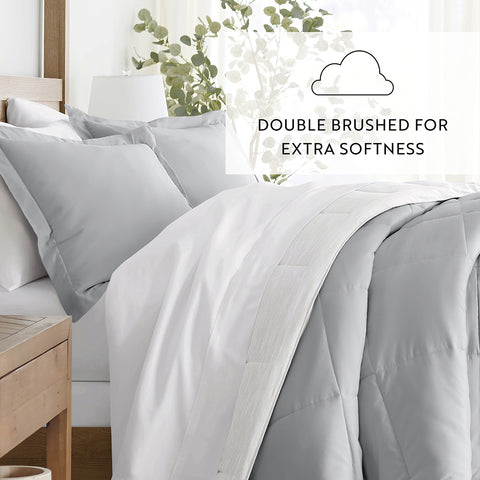 Gray Ombre Reversible Down-Alternative Comforter Set