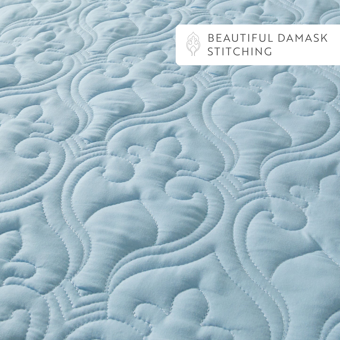 3-Piece Damask Quilted Coverlet Set