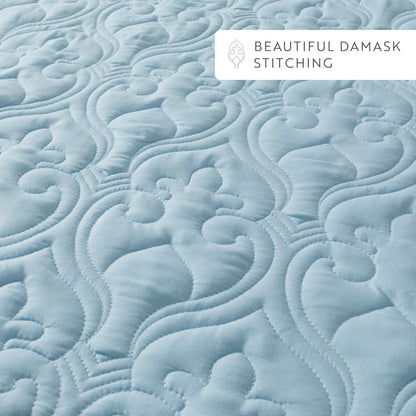 3-Piece Damask Quilted Coverlet Set