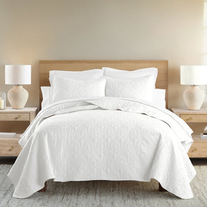3-Piece Damask Quilted Coverlet Set