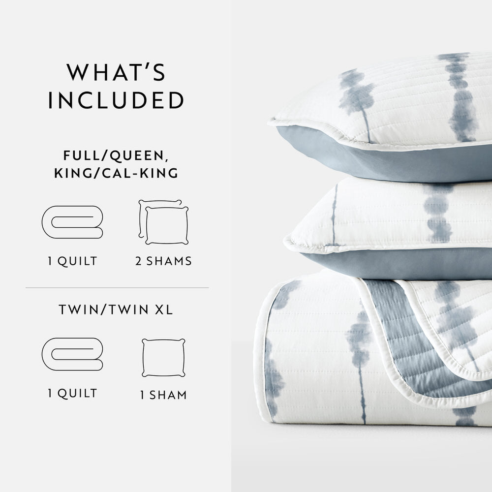 Shibori Reversible Quilted Coverlet Set (Sale) - Linens And Hutch