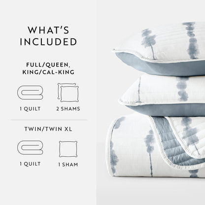 Shibori Reversible Quilted Coverlet Set (Sale) - Linens And Hutch