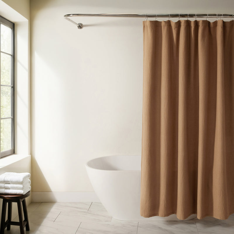Waffle Textured Shower Curtain