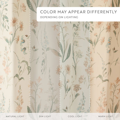 Painted Floral Patterned Shower Curtain