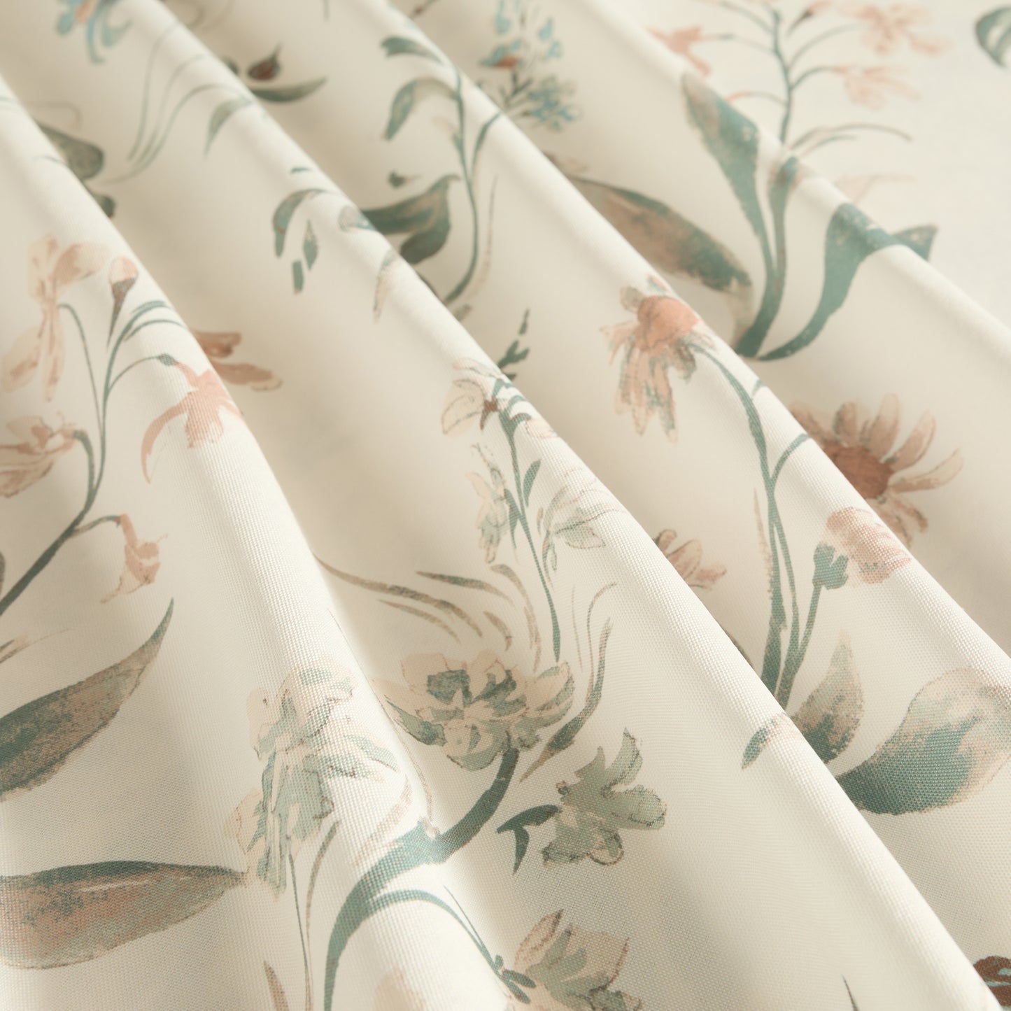 Painted Floral Patterned Shower Curtain