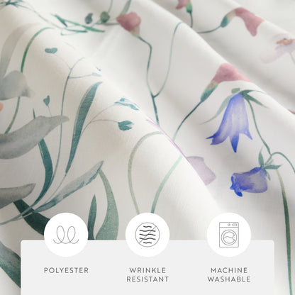 Wild Flowers Patterned Shower Curtain