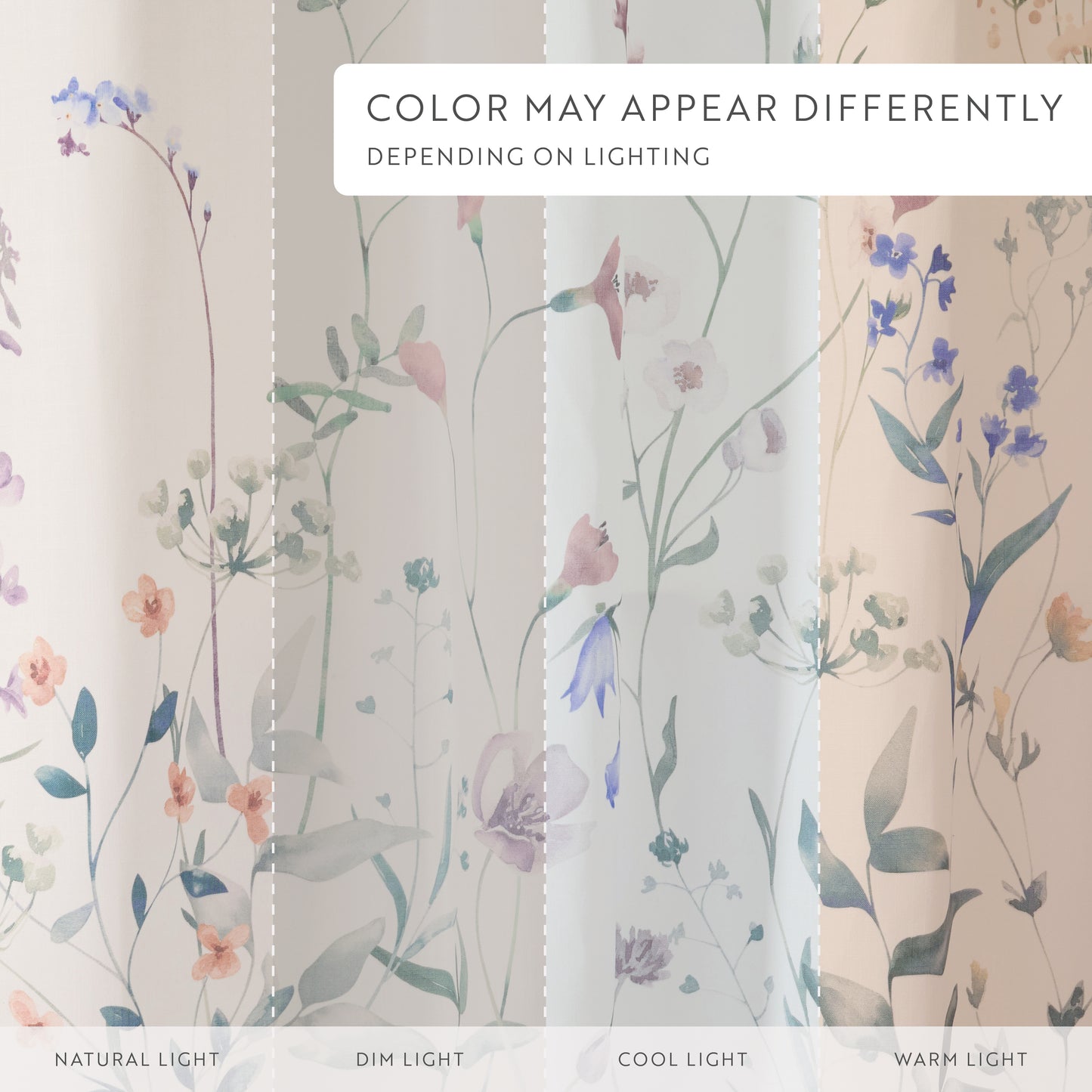 Wild Flowers Patterned Shower Curtain