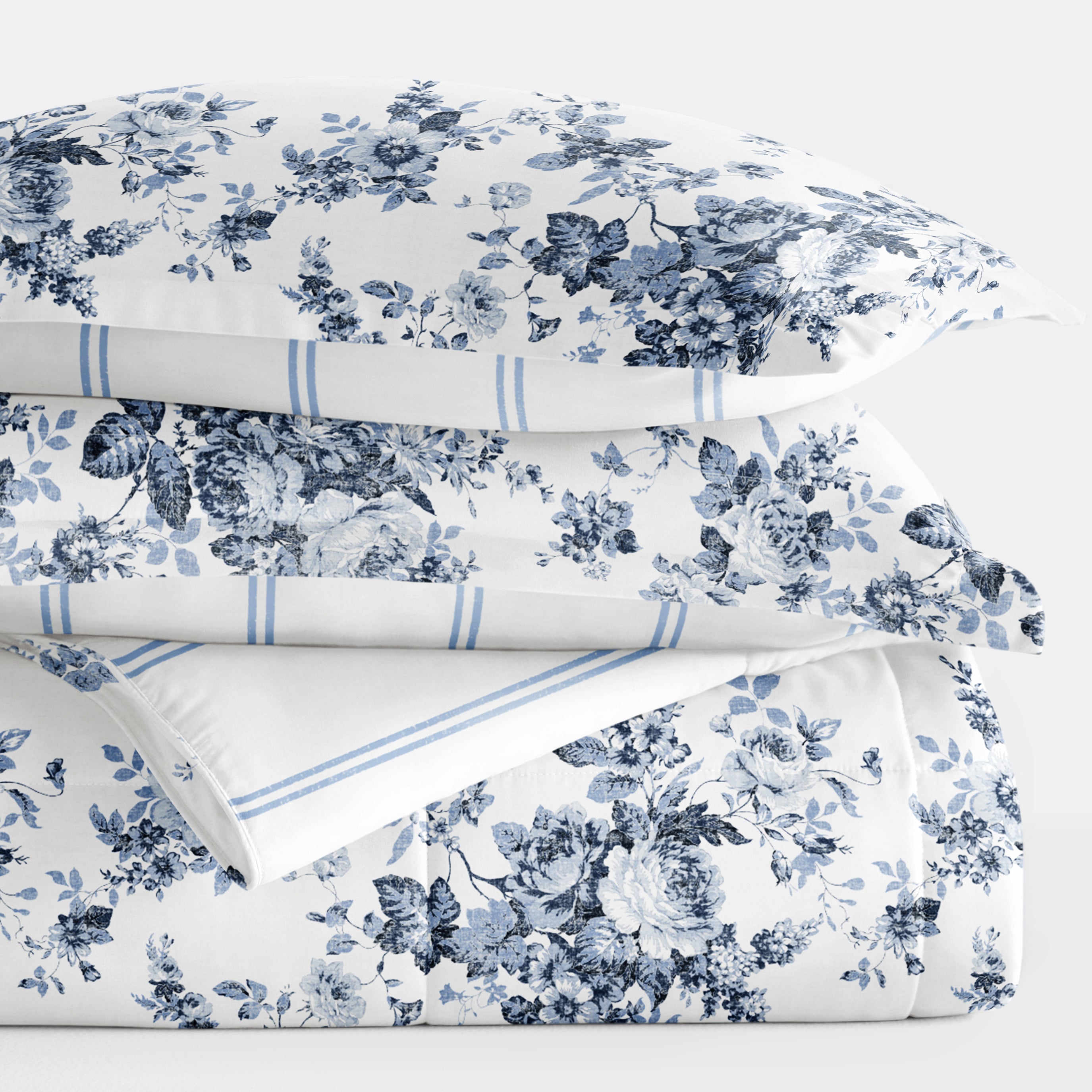 Buy Cabbage Rose Reversible Down-Alternative Comforter Set | LINENS & HUTCH