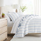 Stone, Cabbage Rose Reversible Down-Alternative Comforter Set