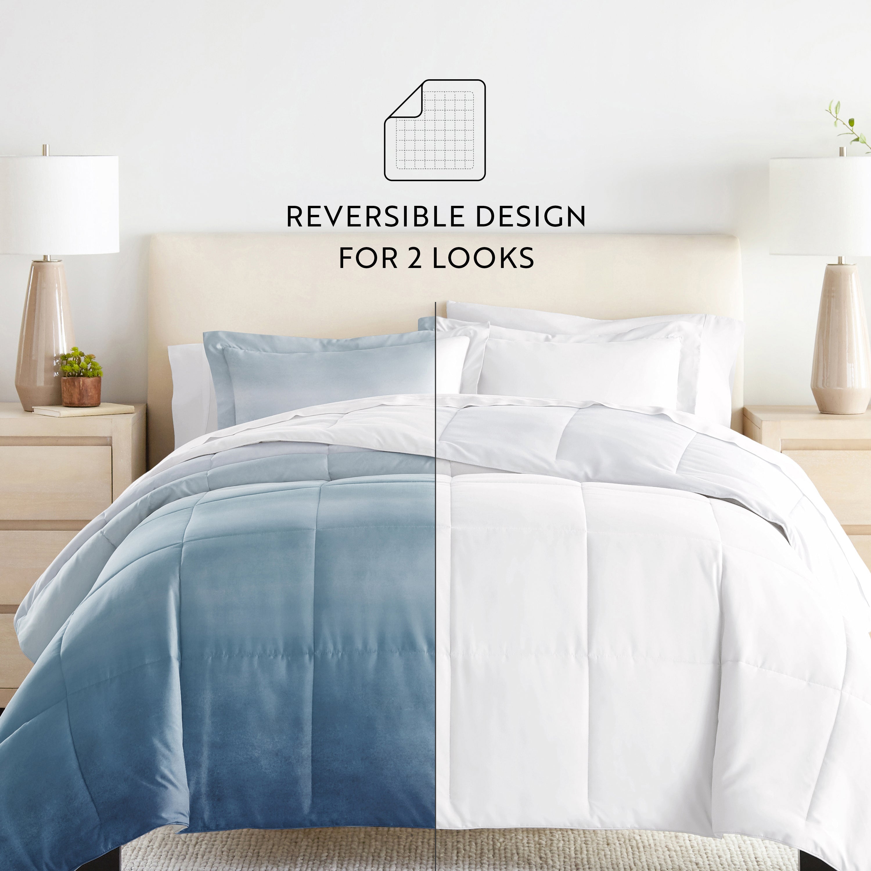 Buy Ocean Waves Reversible Down Alternative Comforter Set LINENS