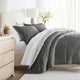 Gray, Textured Stripe Reversible Down-Alternative Comforter Set