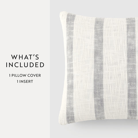 Yarn-Dyed Awning Stripe Décor Throw Pillow