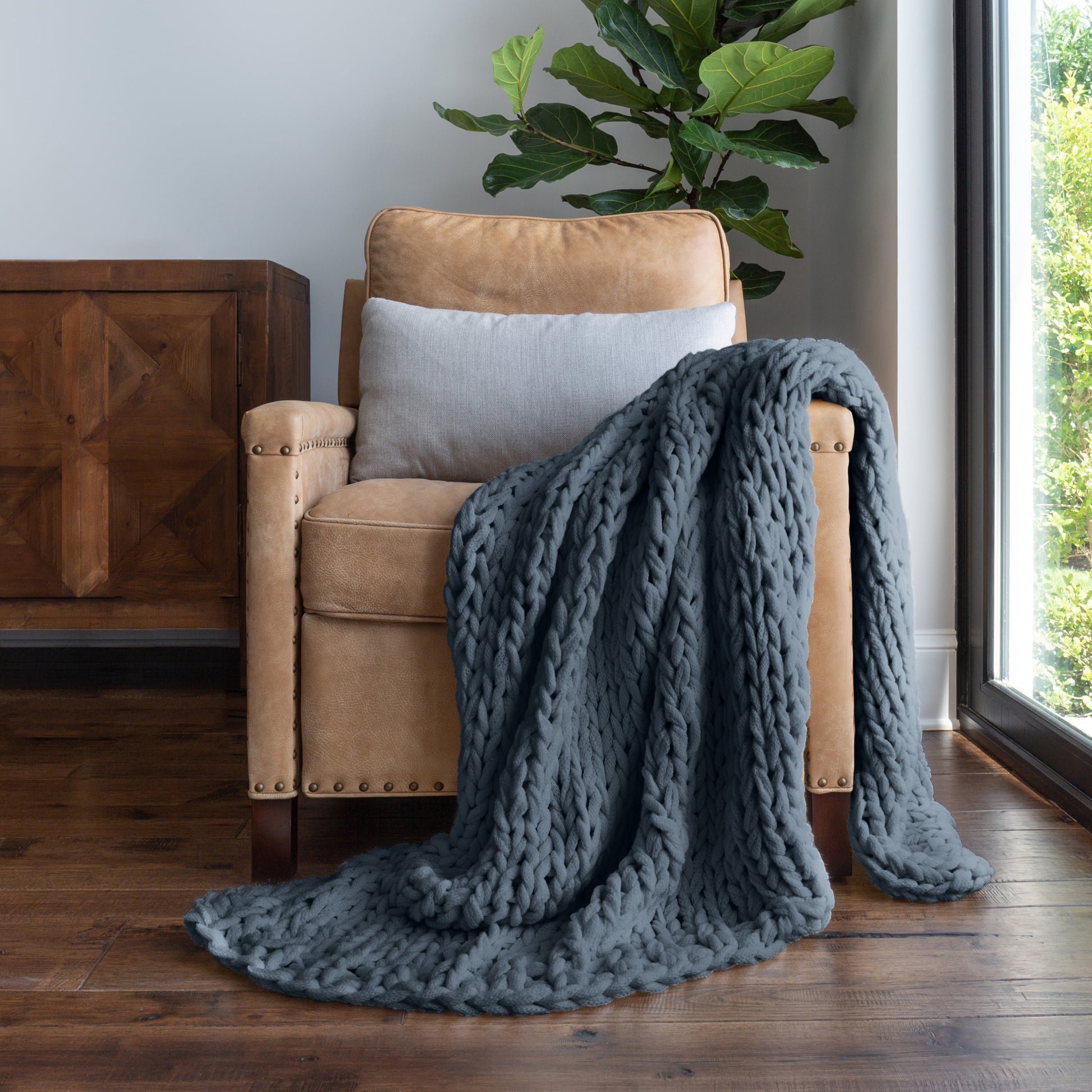 Oversized Chunky Knit Throw Blankets Linens Hutch
