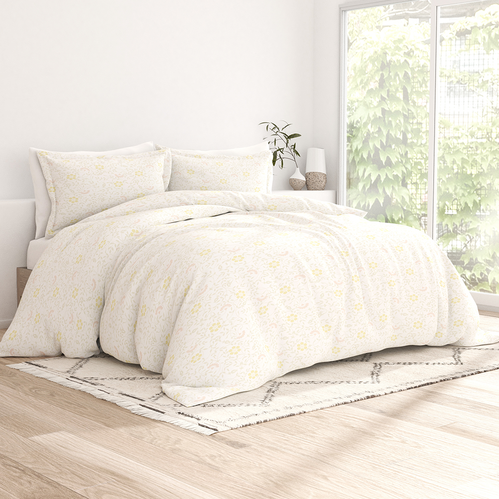 Spring Vine Patterned 3-Piece Duvet Cover Set - Linens and Hutch ...