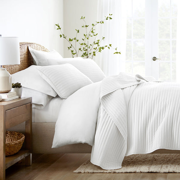 AUGUST STRIPE COVERLET  SET  MADE IN CANADA