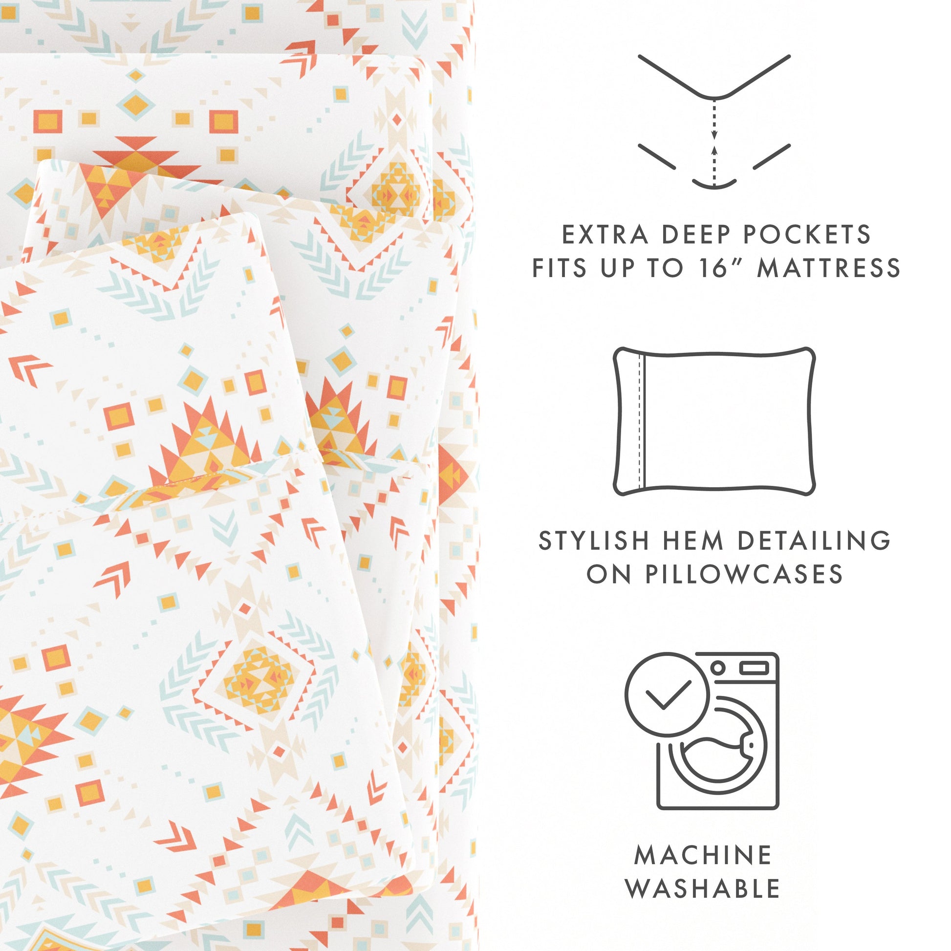 Aztec Dreams Pattern 4-Piece Sheet Set - Sale - Linens And Hutch